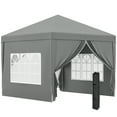 thumbnail image 1 of Outsunny 10'x10' Outdoor Pop Up Party Tent with Carrying Bag Light Grey, 1 of 10