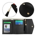 thumbnail image 3 of Qarigey Cartera de mano compacta para mujer, costura fina, sin hilo suelto, borla, buena sensación de mano Carteras Negro, 3 of 6
