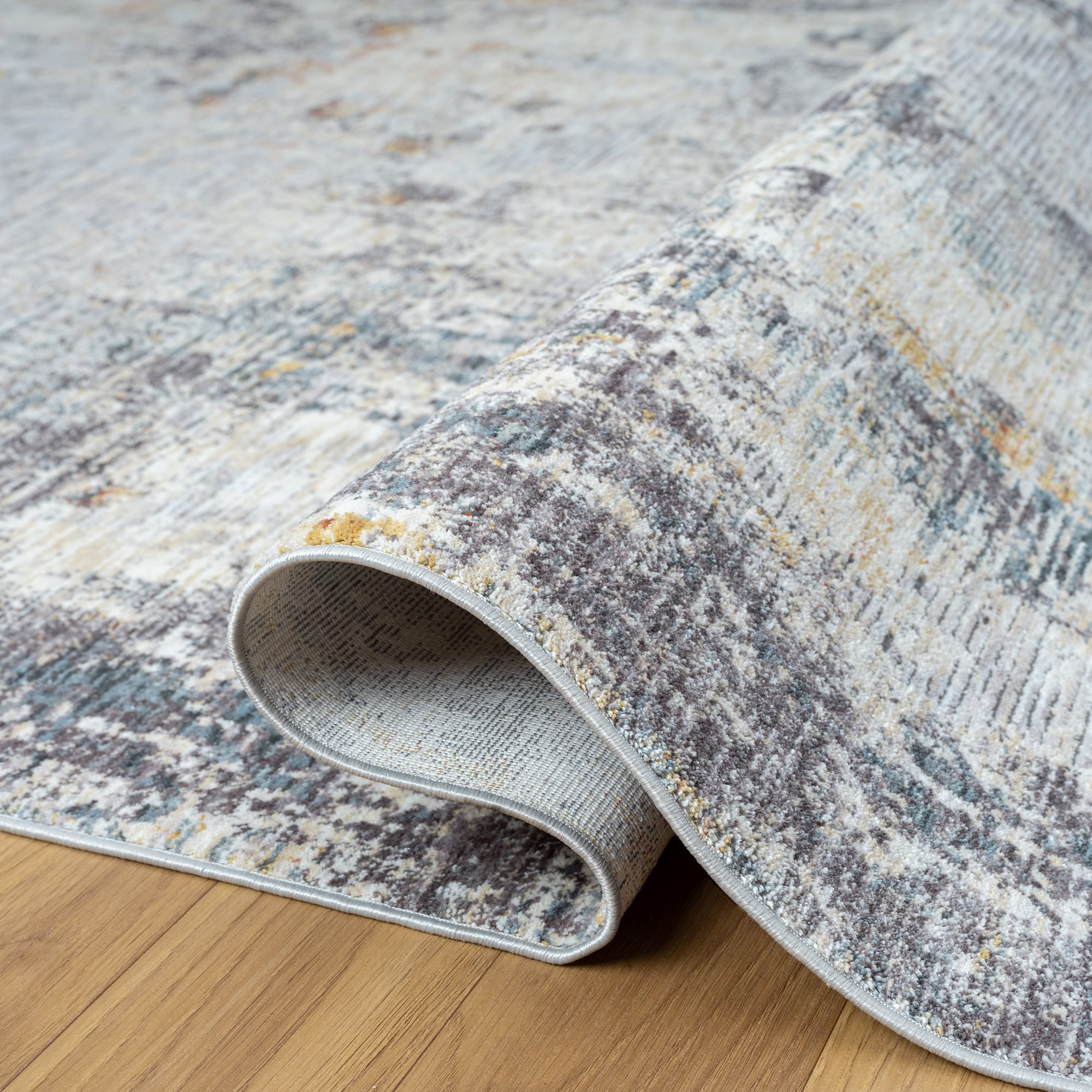LR Home Alison Bela Abstract Indoor Polyester Area Rug, Gray/Brown, 7'9" x 9'9"