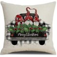 thumbnail image 5 of SZTXJ Set of 4 Christmas Pillowcases 18" x 18" Linen Farmhouse Christmas Decoration Cushion Pillow Case for Couch Kitchen Couch, Christmas Decor, Indo, 5 of 5