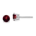 thumbnail image 3 of 14K White Gold 5mm Garnet Stud Earrings, 3 of 5