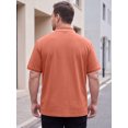 thumbnail image 3 of DARING DIVA Men's Big & Tall Shirts Casual Short Sleeve Color Block Polo Shirt 4XL Orange, 3 of 7