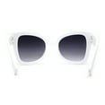 thumbnail image 4 of Womens Thick Plastic Mod Oversize Horn Butterfly Fashion Sunglasses White Smoke, 4 of 4