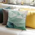 thumbnail image 3 of BANET  Throw Pillow Covers Green Geometric Gradient Pattern Short Plush Pillowcase Home Decor Cushion Case for Couch Sofa Bed Super Soft &amp; Comfortable 20x20in, 3 of 5