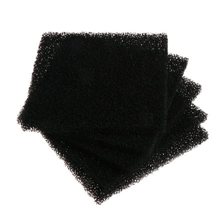 Acahhotxx Mesh Sieve, 5 Pieces Aquarium Filter Media Sponge Pad Replacement Filter Foam Cut to Fit 5.1x5.1x0.4 Inch - Black