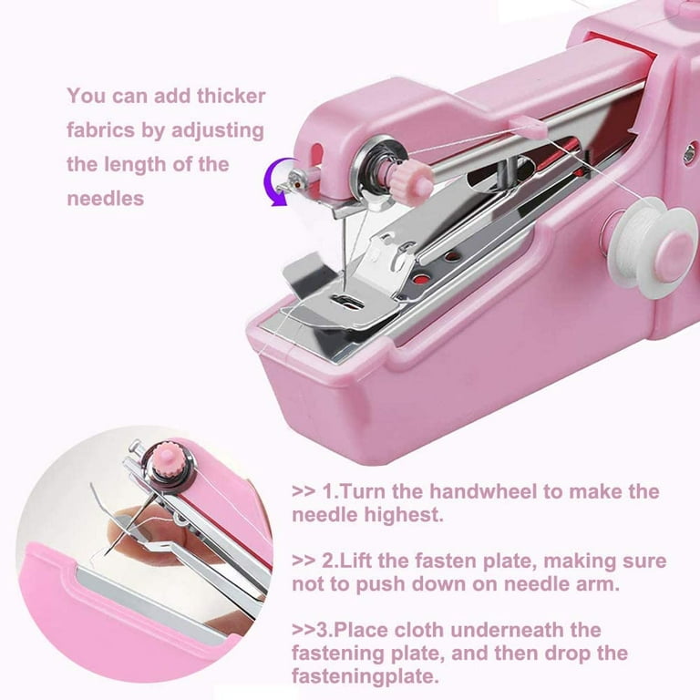 tchrules Handheld Sewing Machine, Hand Cordless Sewing Tool Mini Portable Sewing Machine, Essentials for Home Quick Repairing and Stitch