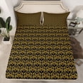 thumbnail image 2 of Feelyou Boho Mandala Damask Full Size Sheets, Black Gold Skeleton Bed Sheets, 4-Piece, 2 of 7
