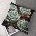 thumbnail image 7 of Throw Pillow Covers  Green Rose Pillow Covers Soft Cozy Pillowcase Farmhouse Decorative Square Cushion Cases for Couch Sofa Bed Living Room Home Decor, 7 of 7