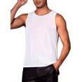 thumbnail image 5 of INSPIRE CHIC Mesh Sheer Tank Top for Men's See Through Sleeveless Tee Shirts Crew Neck Party Vest XL White, 5 of 5