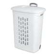 thumbnail image 2 of Sterilite White Laundry Hamper w/ Lift-Top, Wheels, & Pull Handle, 6 Pack, 2 of 7