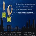thumbnail image 2 of Gem Stone King 10K Yellow Gold Green Peridot and Lab Grown Diamond Dangle Earrings for Women | 2.08 Cttw | Gemstone August Birthstone | Emerald Cut 7X5MM, 2 of 6