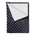thumbnail image 2 of Anchor Soft Flannel Fleece Throw Blanket, Pattern with Small White Anchors and Little Red Hearts Romantic Vacation, Cozy Plush for Indoor and Outdoor Use, 50" x 70", Black White Red, by Ambesonne, 2 of 5