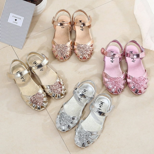 Chaussures de Princesse pour Fille, Sandales Plates de Danse, Robe de Fête d'Été