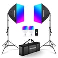 thumbnail image 1 of Kit de iluminación Softbox NEEWER RGB con control de aplicaciones, 2 LED de 26 W, 1 of 9