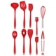 thumbnail image 5 of Juego de 10 utensilios de cocina de silicona, antiadherentes, espátula, cuchara, batidor de huevos, cepillo (rojo), 5 of 14