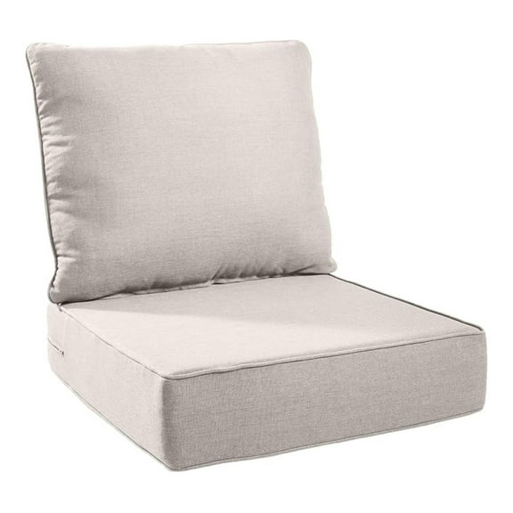 Patio Cushions 24x24 - Outdoor Furniture Replacement Cushions - Water Resistant Beige Sofa Cushions - High Back Deep Seat Cushions for Patio Chairs Loveseat