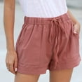 thumbnail image 3 of Womens Casual Shorts Drawstring Elastic Summer Shorts Comfy Pocketed Pants, 3 of 8