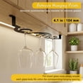 thumbnail image 6 of Under Cabinet Wine Glass Rack/Stemware Holder, 15.35 inch Glass Storage Hanger Organizer, for Kitchen and Bar, 2 Pack (Black), 6 of 7
