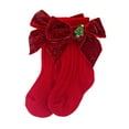 thumbnail image 1 of Zanarzt Chaussettes Duveteuses pour Garçons Chaussettes pour Enfants Chaussettes de Noël Dessin Animé Paillettes Nœud Tricot Laine Chaussettes Rouges, 3-5 Ans, 1 of 6
