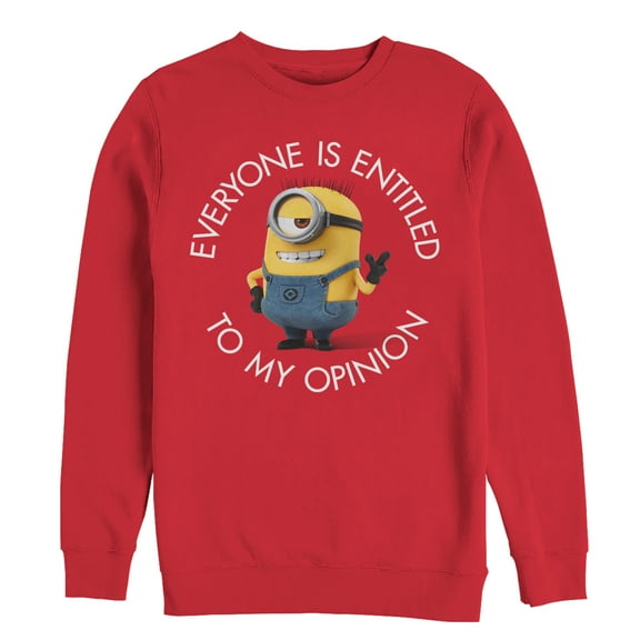 Men's Despicable Me Minion My Opinion Sweatshirt Red X Large