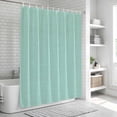 thumbnail image 5 of Linen Mint Green Shower Curtain, Waterproof Shower Curtains for Bathroom, Modern Minimalist Pure Solid Color Washable Fabric Bathtub Curtain Set Bath Decor with 12 Hooks Standard 72"x72", 5 of 6