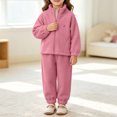 thumbnail image 5 of Cethrio Girls Fleece Pajama Sets Long Sleeve, 2 Piece Comfy Crew Neck Girls' Sleepwear Hot Pink Size 2-3 T, 5 of 6