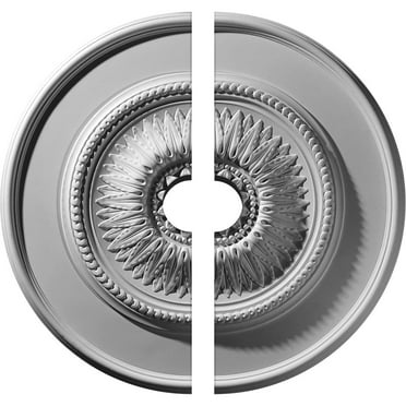 23 1/2"OD x 3 1/2"ID x 2 3/4"P Floral Ceiling Medallion, Two Piece (Fits Canopies up to 3 1/2")