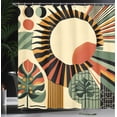 thumbnail image 3 of Ambesonne Monstera Shower Curtain, Mid Century Abstract Sun, 69"Wx84"L, Beige Burnt Orange Black, 3 of 4