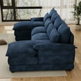 thumbnail image 6 of Wiilayok 110" U Shaped Cloud Couch Modular Sectional Couches for Living Room Fluffy Chenille Deep 4 Seat Sofa Set with Double Chaise & Memory Foam, Blue, 6 of 9