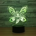 thumbnail image 3 of Optical Illusion 3D Butterfly Night Light Illusion Lamp 7 Colors Change LED Touch Switch USB Power Kids Toys Decor Decorations Table Lamp Children Christmas Valentines Birthday Gift, 3 of 5