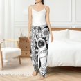 thumbnail image 4 of Balery Floral Sugar Skull Portrait Pantalones de pijama para mujer, pijamas ultraligeros, pantalones de estar por casa-XX-Large, 4 of 6