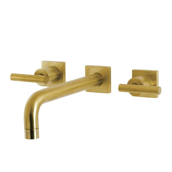 Kingston Brass KS6027CML Manhattan Two-Handle Wall Mount Roman Tub Faucet, Brushed Brass