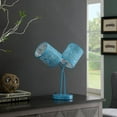 thumbnail image 2 of 17â€ Blue Laser Cut Floral Metal Two Light Table Lamp, 2 of 4