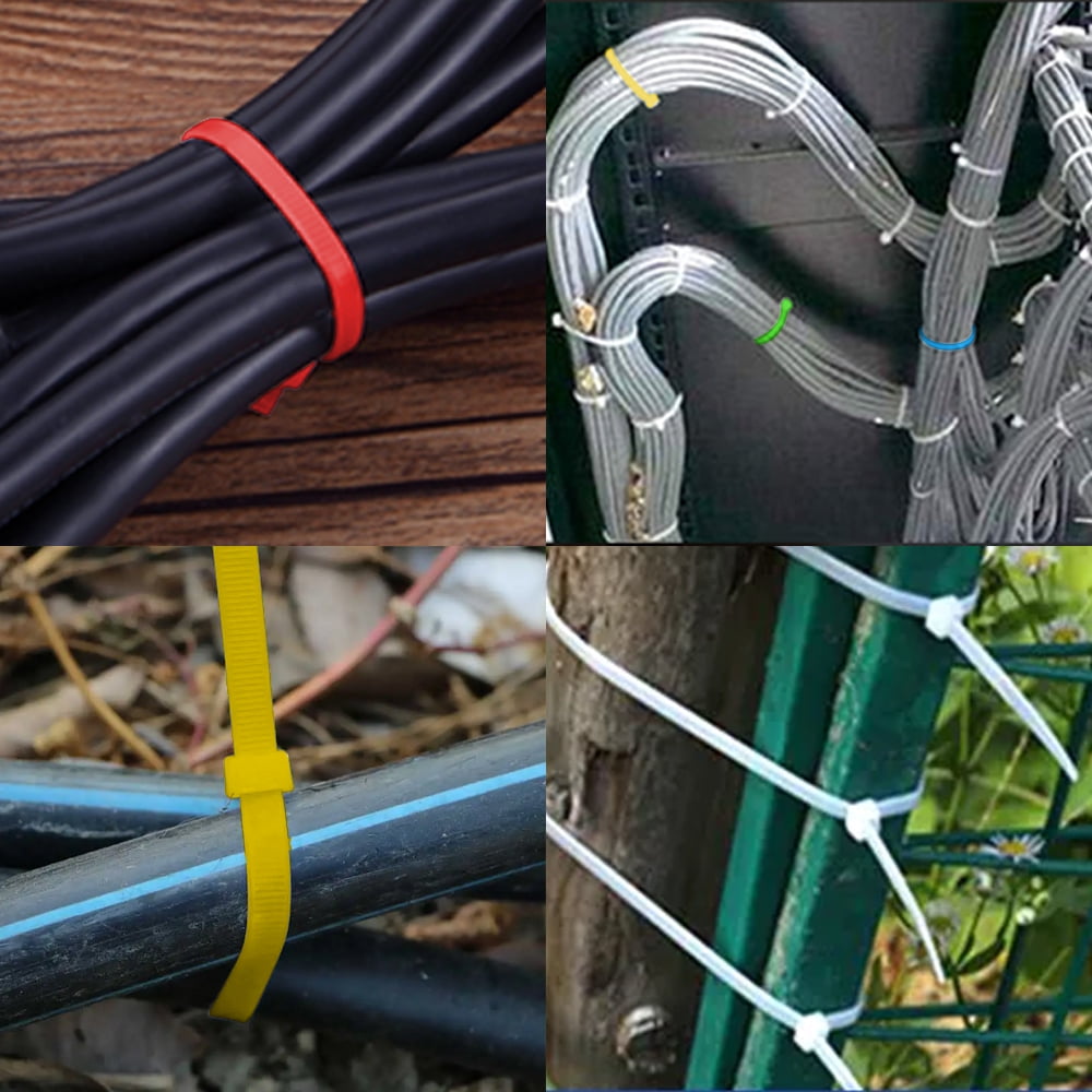 1000Pcs Zip Wire Ties, Colorful 4 Inch Cable Zip Ties with Cable Mounts, Nylon Zip Cable Ties Self-Locking Tie Wraps Perfect for Home Garden Garage Workshop