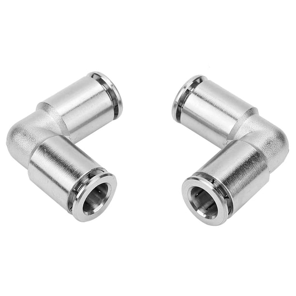 Conector rápido neumático de codo de cobre, 2 piezas Conector rápido neumático de grado de codo niquelado totalmente de cobre Conectores rápidos de manguera de aire de codo optimizados para