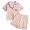 f#71Rose Gold242, variant on HAYIMI Girls Sleepwear Set 2pcs Tween Love Heart Print Short Sleeve Button Lapel Blouse Tops And Shorts Pajamas Set Soft Comfortable Loungewear Kids Homewear, 2-3 Years