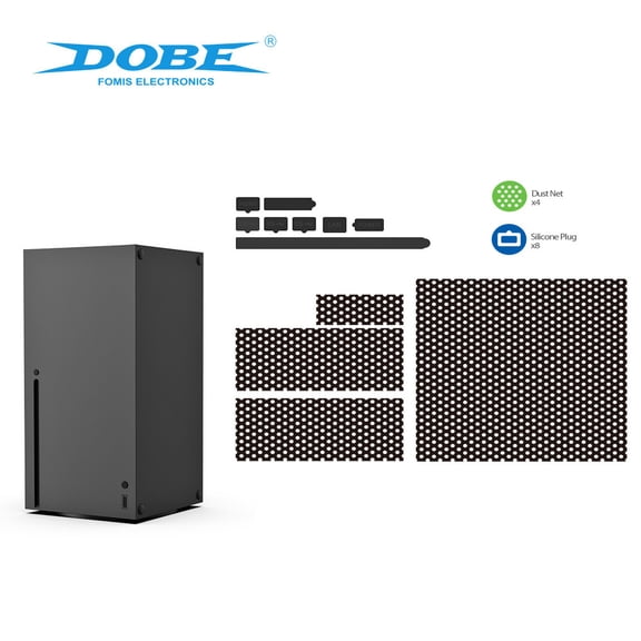 Xbox Series X (XSX) Dust Protection Kit - Easy-Install Mesh Dust Filters & Silicone Port Plugs for XSX Console | Reusable, Washable, Prevents Dust Buildup & Overheating