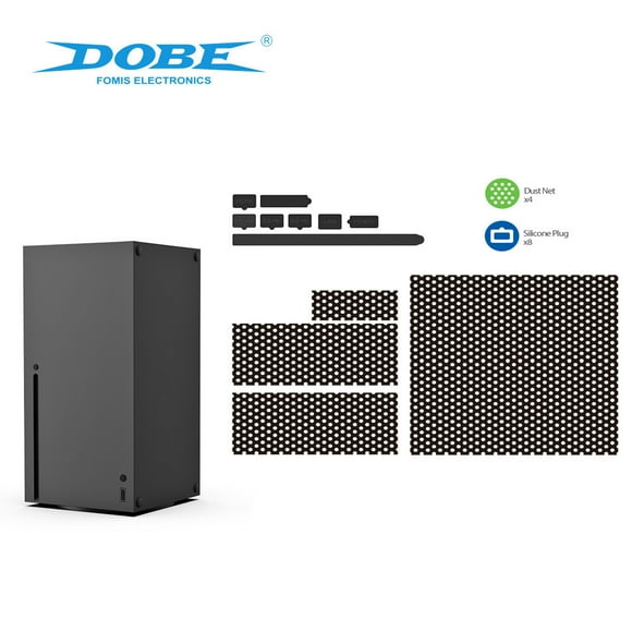 Xbox Series X (XSX) Dust Protection Kit - Easy-Install Mesh Dust Filters & Silicone Port Plugs for XSX Console | Reusable, Washable, Prevents Dust Buildup & Overheating