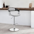 thumbnail image 3 of Gray Modern Upholstered & Chrome Base Bar Stool, 3 of 10