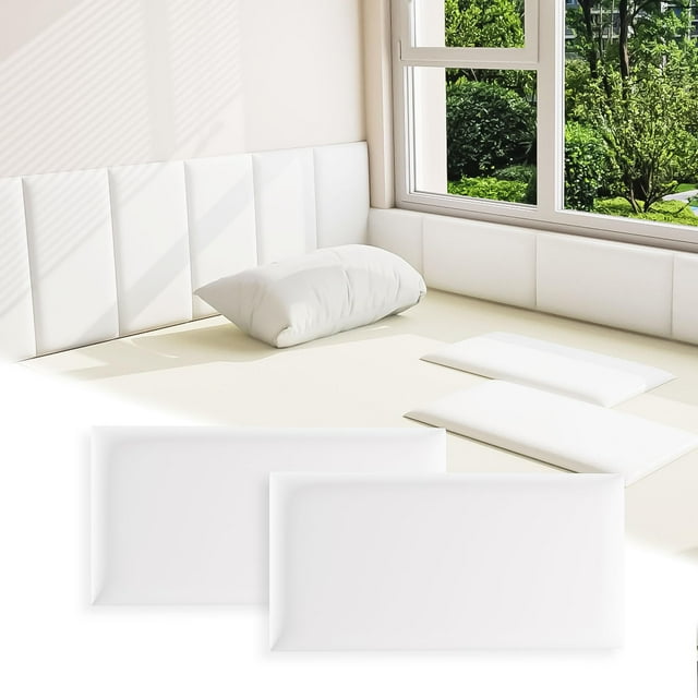 Paneles de Pared para Cabecero Umedol 12 Unidades Blancos 20x40 cm de Espuma