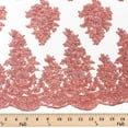thumbnail image 4 of Spruce Bridal Lace Sequins Beaded Scallop Fabric for Dresses 52’’ BTY (Coral), 4 of 6
