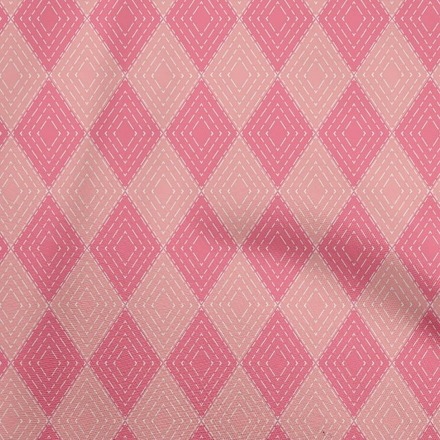 oneOone Polyester Spandex Pink2 Fabric Check Argyle Craft Projects Decor Fabric Printed By The Yard 56 Inch Wide