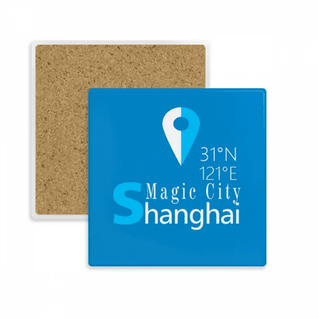 

Shanghai Geography Coordinates Travel Coaster Cup Mat Mug Subplate Holder Insulation Stone