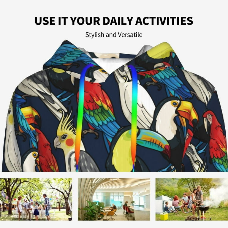 Hoodies for Women Parrot Comfrt Women S Fashion Hoodies Sweatshirts Colour Drawstring Fall Outfits Clothes for Women 2024 Pullover with Kangaroo