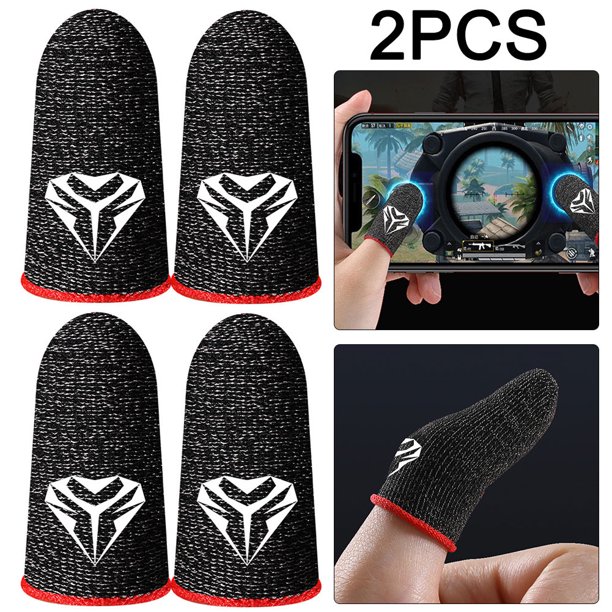 2 Pares Fundas para El Dedo para PUBG Cubierta Transpirable A Prueba Sudor para La Del Dedo (rojo)