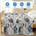 thumbnail image 4 of Blue Gray Spring Floral Cooling Blanket, Lightweight Breathable Summer Throw Blanket with Double Sided Cold Effect, Vintage Botanical Picnic Beach Blankets Bed Sheet for Hot Sleepers 60"x80", 4 of 8