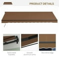 thumbnail image 6 of GVN Patio Awning, Outdoor Sun Shade Shelter Cover Awnings,16' x 10' Retractable Awning, 280gsm UV Resistant Sunshade Shelter, Brown, 6 of 10