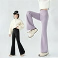 thumbnail image 5 of KAUOD Girls Long Flare Leggings Stretchy Thermal School Dance Tights Pants Teen Kids Bell-Bottom Yoga Performance Leggings, 5 of 8