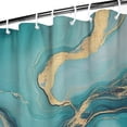 thumbnail image 3 of Blue Gold Marble Pattern Shower Curtain 36"x72" ,Bathroom Decorative Shower Curtains Set with 12 Hooks,Modern Waterproof Washable Shower Curtain, 3 of 6