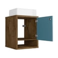 thumbnail image 4 of Liberty Wood Fltg. 18" Bathroom Vanity Sink & Shelf in Rustic Brown & Aqua Blue, 4 of 10